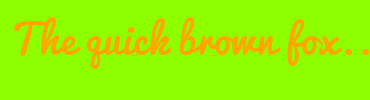 Image with Font Color FFA700 and Background Color 8DFF00